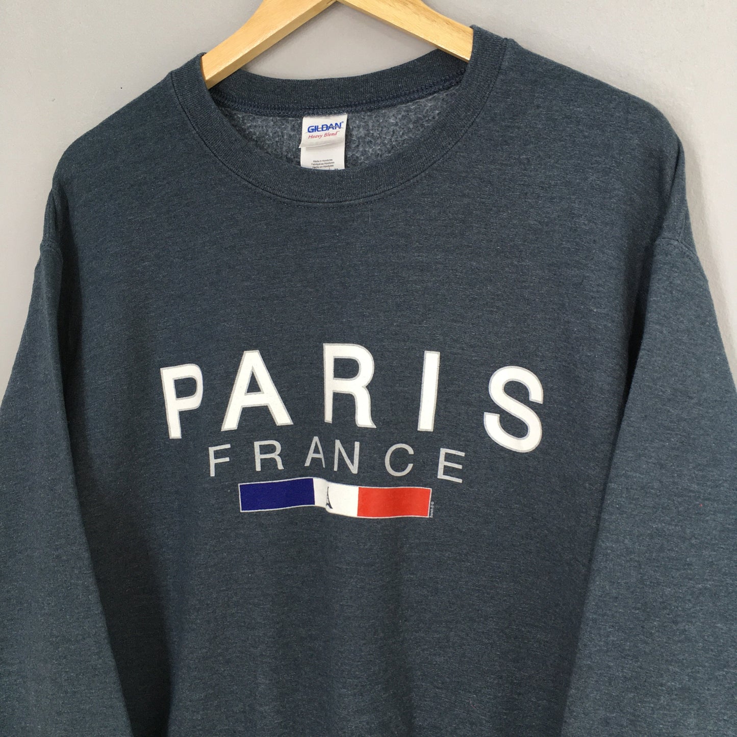 Y2K Paris France Gray Sweatshirts Medium