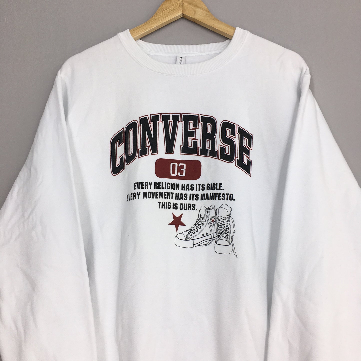 Converse All Star Skater White Sweatshirt Large