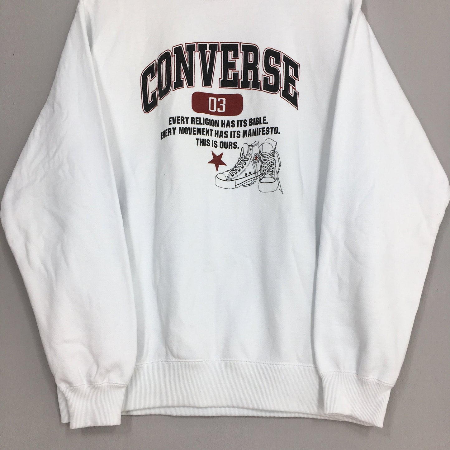 Converse All Star Skater White Sweatshirt Large