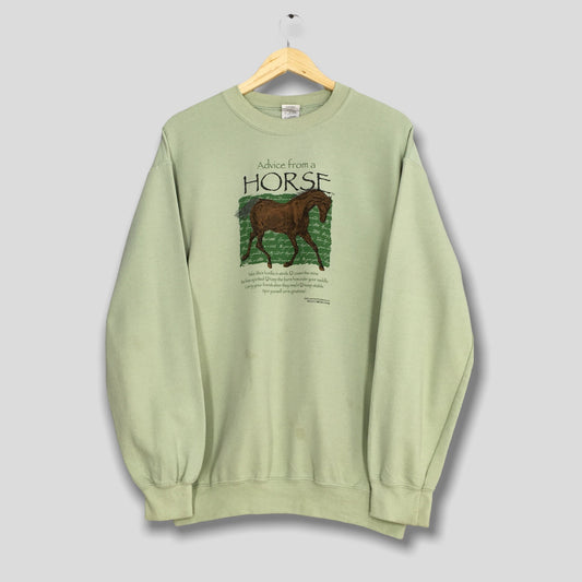 Horses Animal Wildlife Graphic Sweatshirt Medium