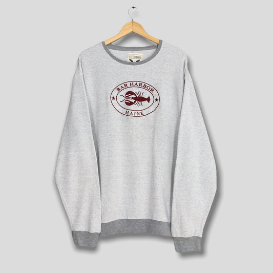 Bar Harbor Maine State Gray Sweatshirt Large