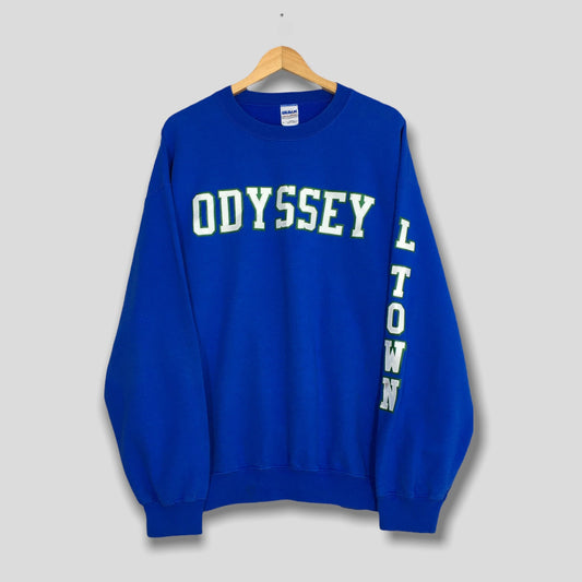 Y2K Odyssey L Town Blue Sweatshirt XLarge