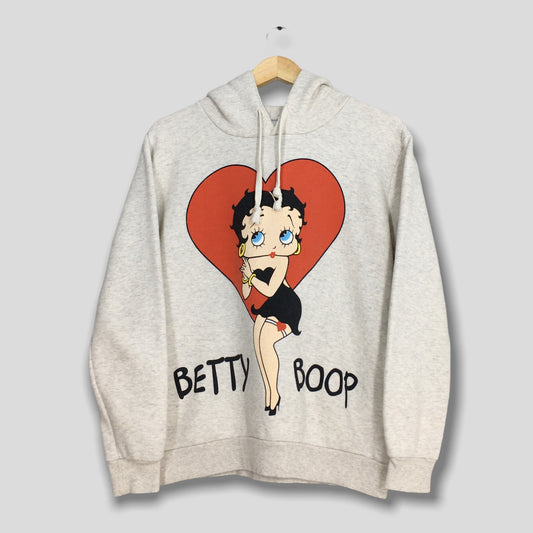 Betty Boop Sweatshirt Hoodie Women Gray Medium