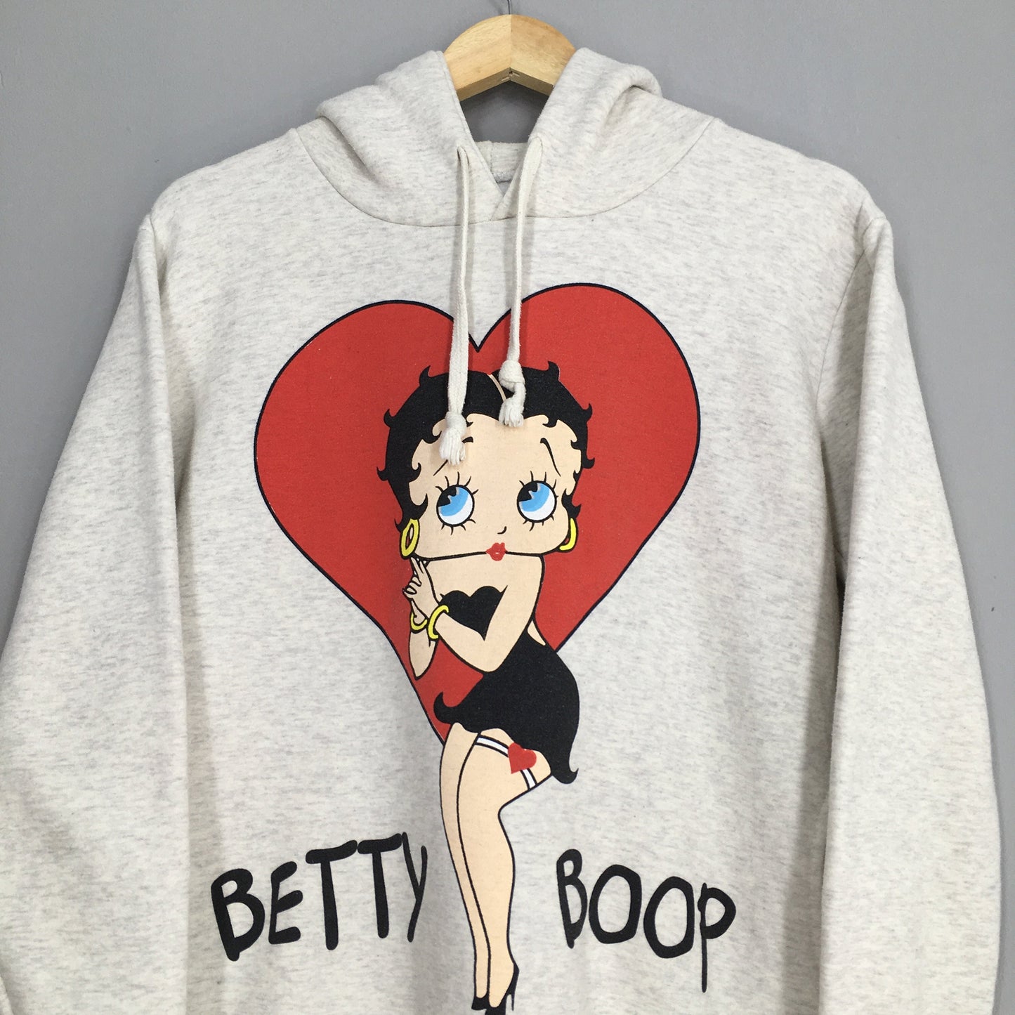 Betty Boop Sweatshirt Hoodie Women Gray Medium