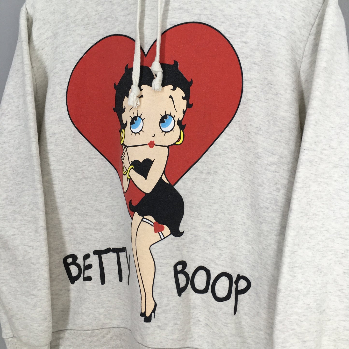 Betty Boop Sweatshirt Hoodie Women Gray Medium