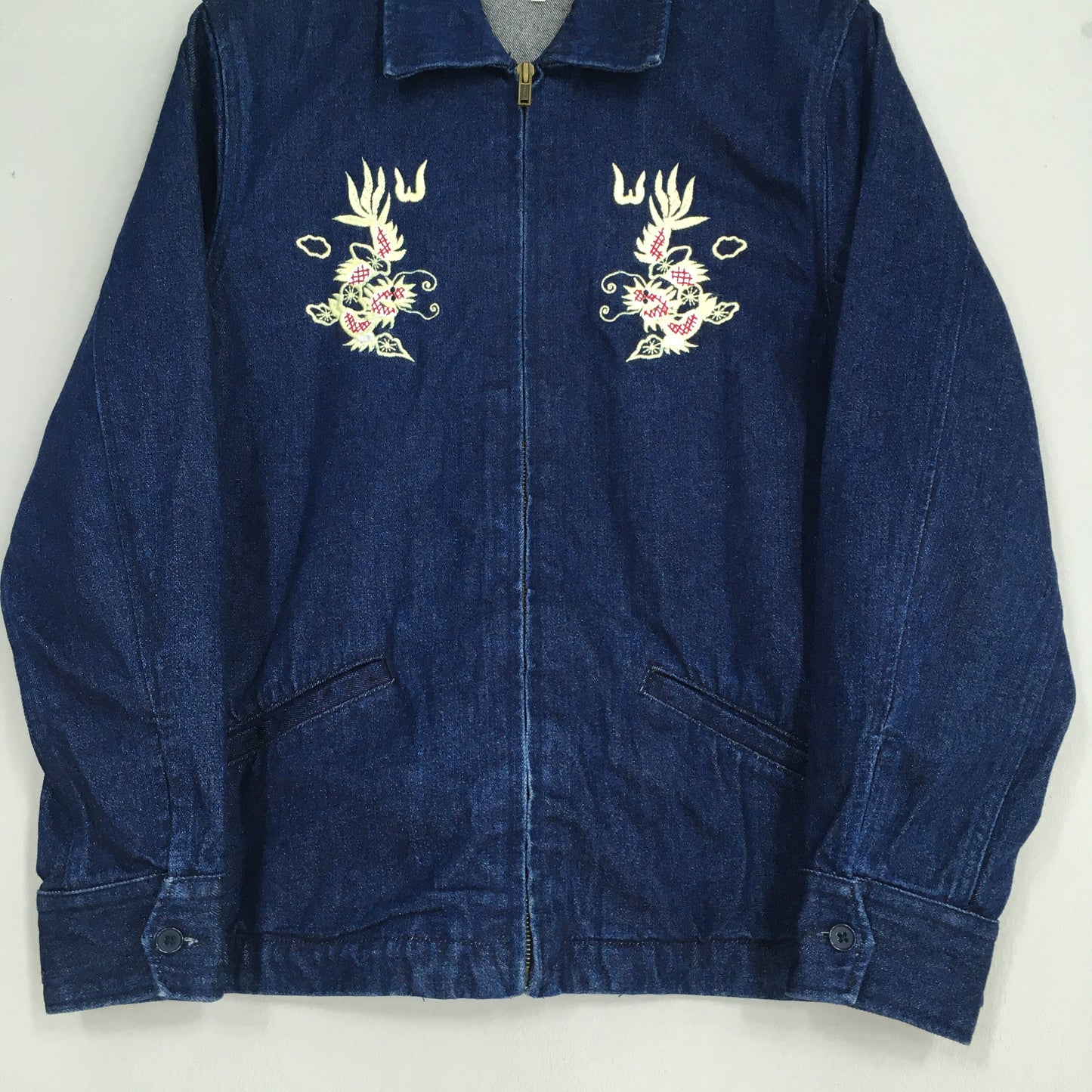 Sukajan Dragon Denim Jacket Large