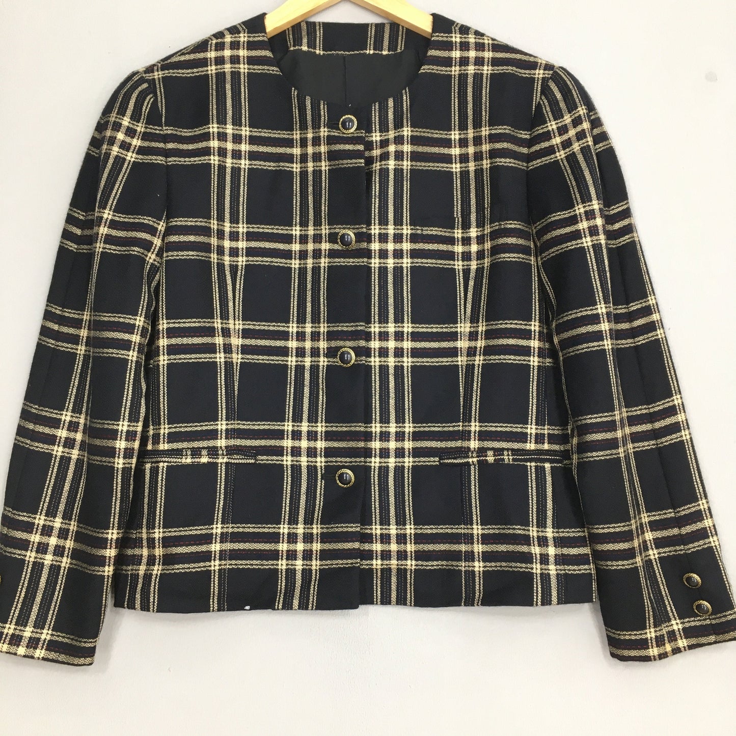 Burberrys Blouson Checkered Coat Women Small