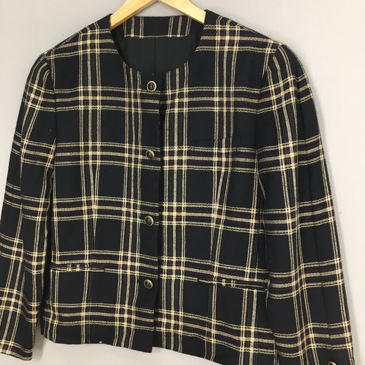 Burberrys Blouson Checkered Coat Women Small