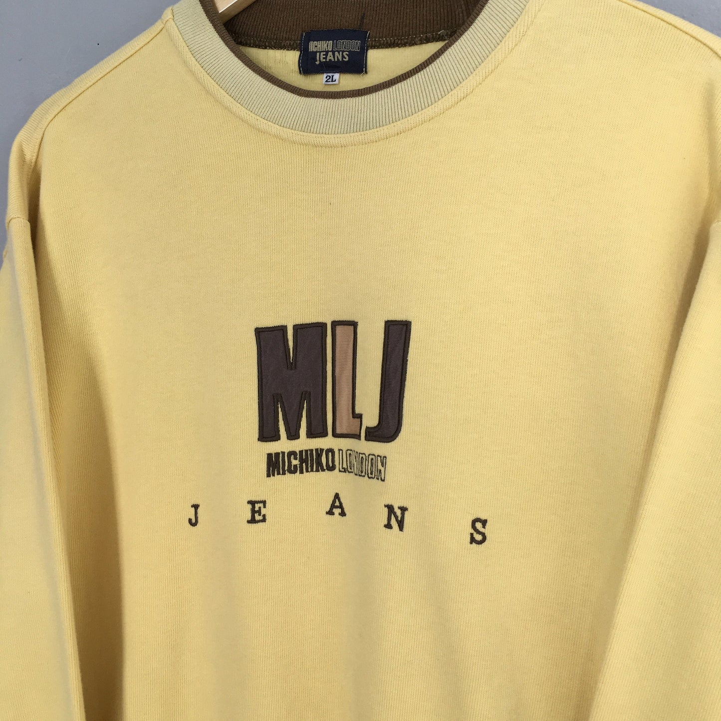 Michiko London Jeans Sweater Yellow Medium