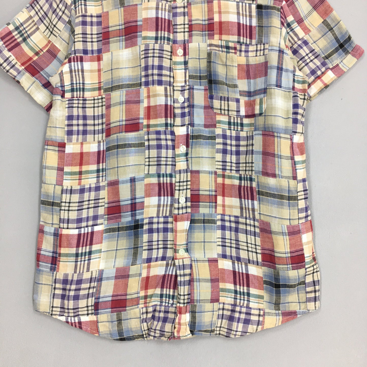 Patchwork Checkered Flannel Shirt Large