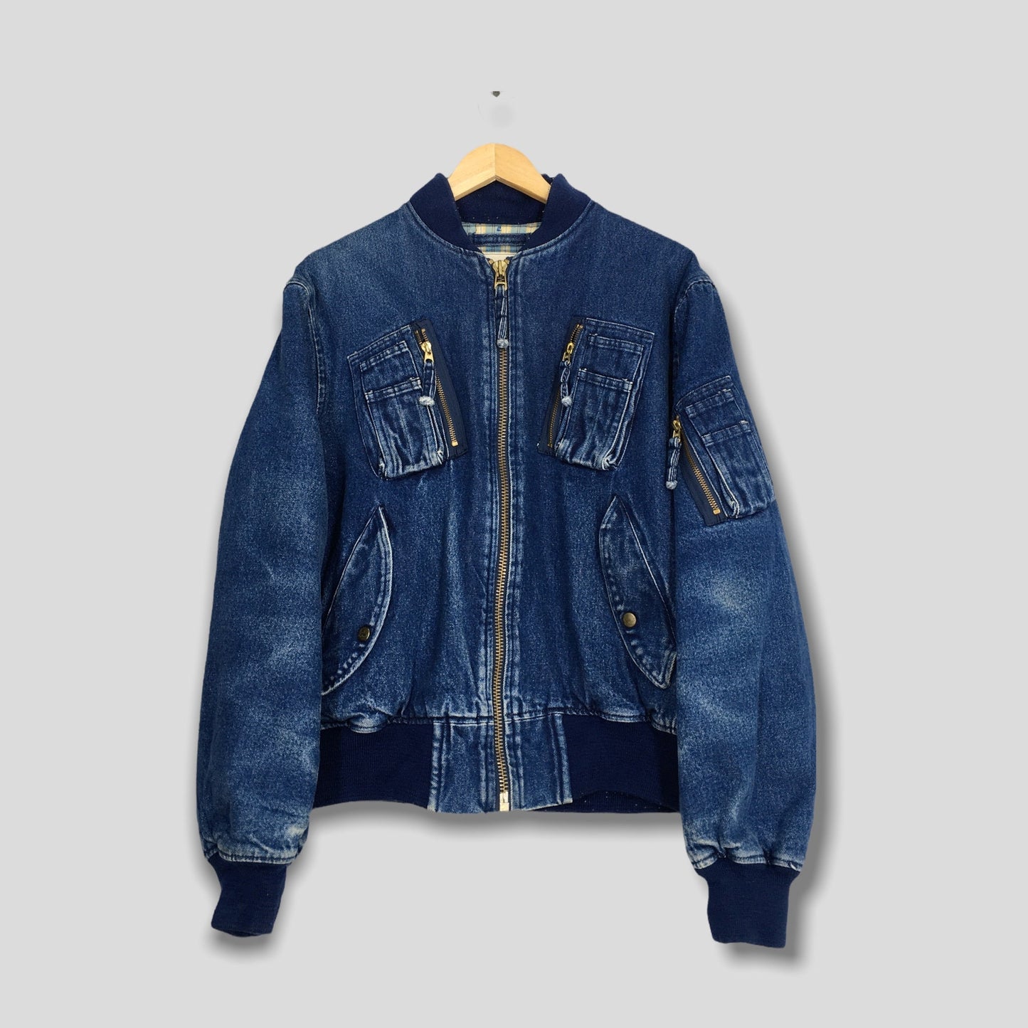 Karl Helmut Bomber Denim Jacket Large