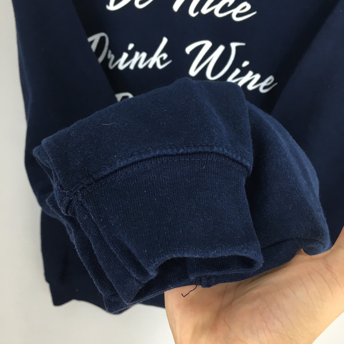 Quotes Be Nice Drink Wine Blue Sweatshirt Large