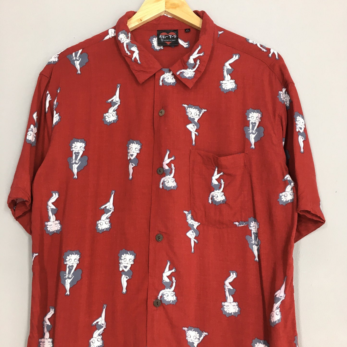 Betty Boop Sexy Cartoon Hawaii Rayon Shirt Large