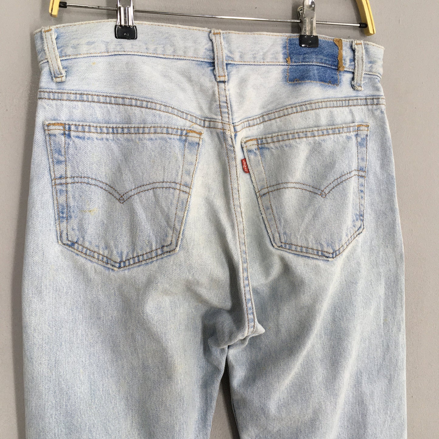 Levis 501 Pale Blue Jeans Dirty Distressed Denim Size 31x29