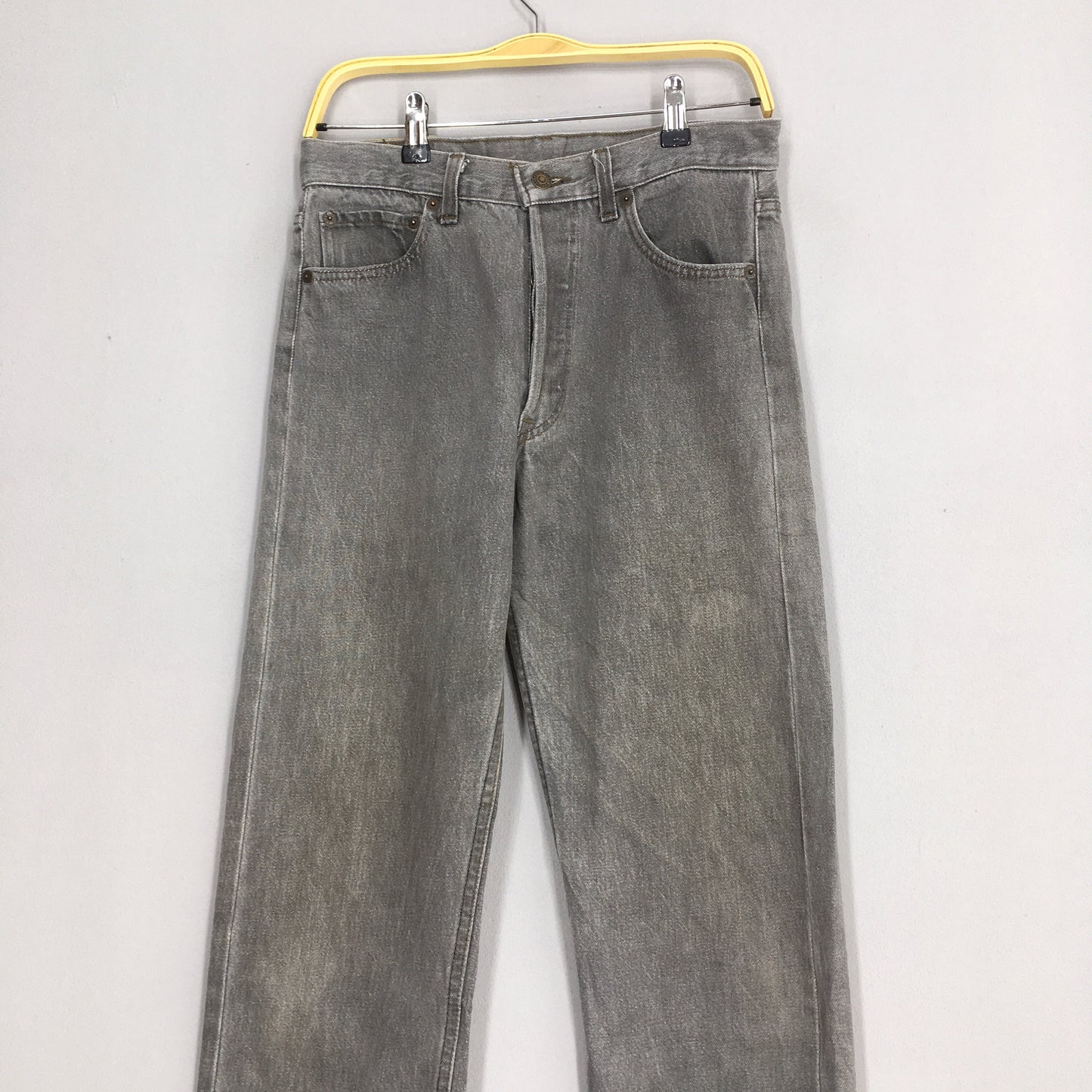 Levi's 501 Ash Grey Jeans Faded Dirty Denim Size 29x34