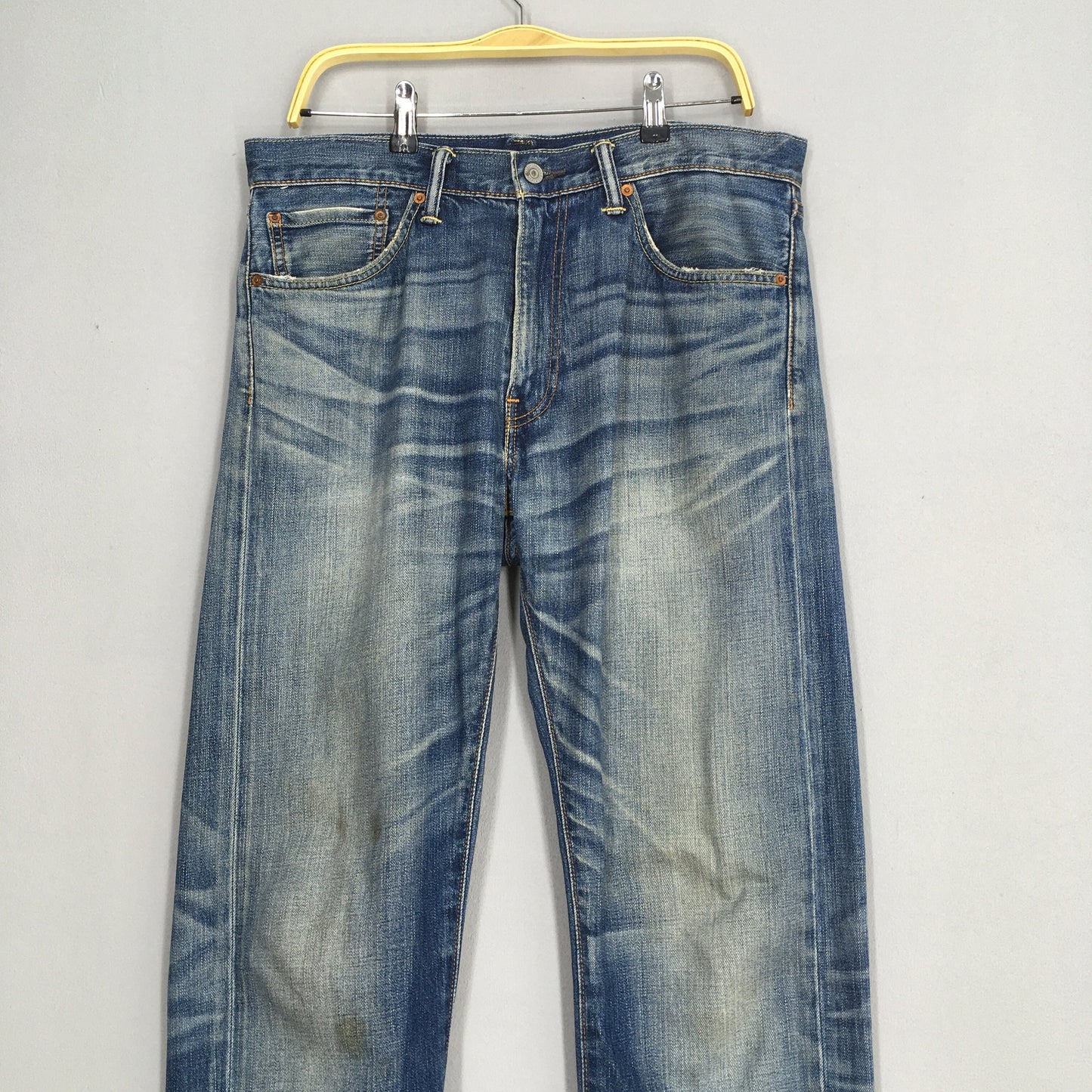 Levi's 505 Regular Fit Faded Dirty Blue Jeans Size 34x34