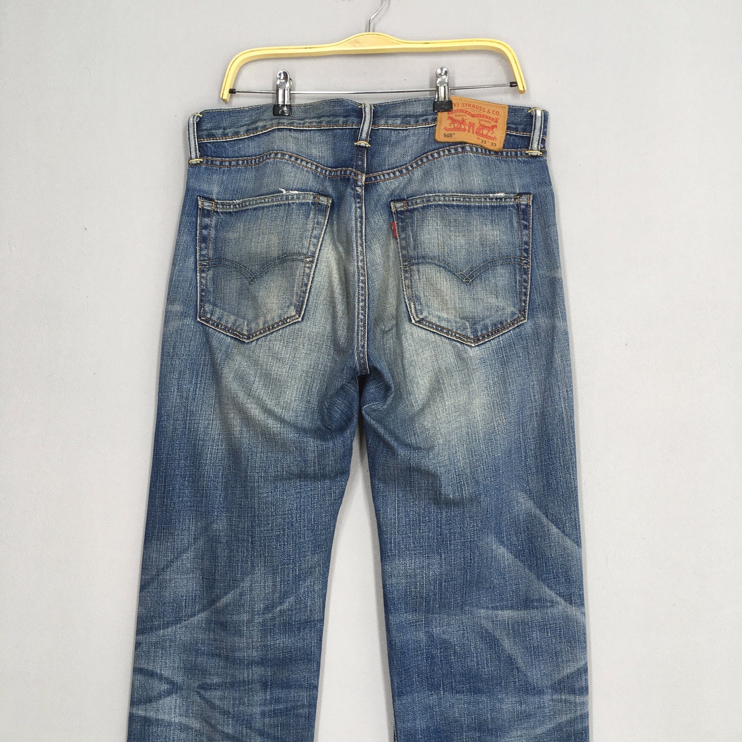 Levi's 505 Regular Fit Faded Dirty Blue Jeans Size 34x34