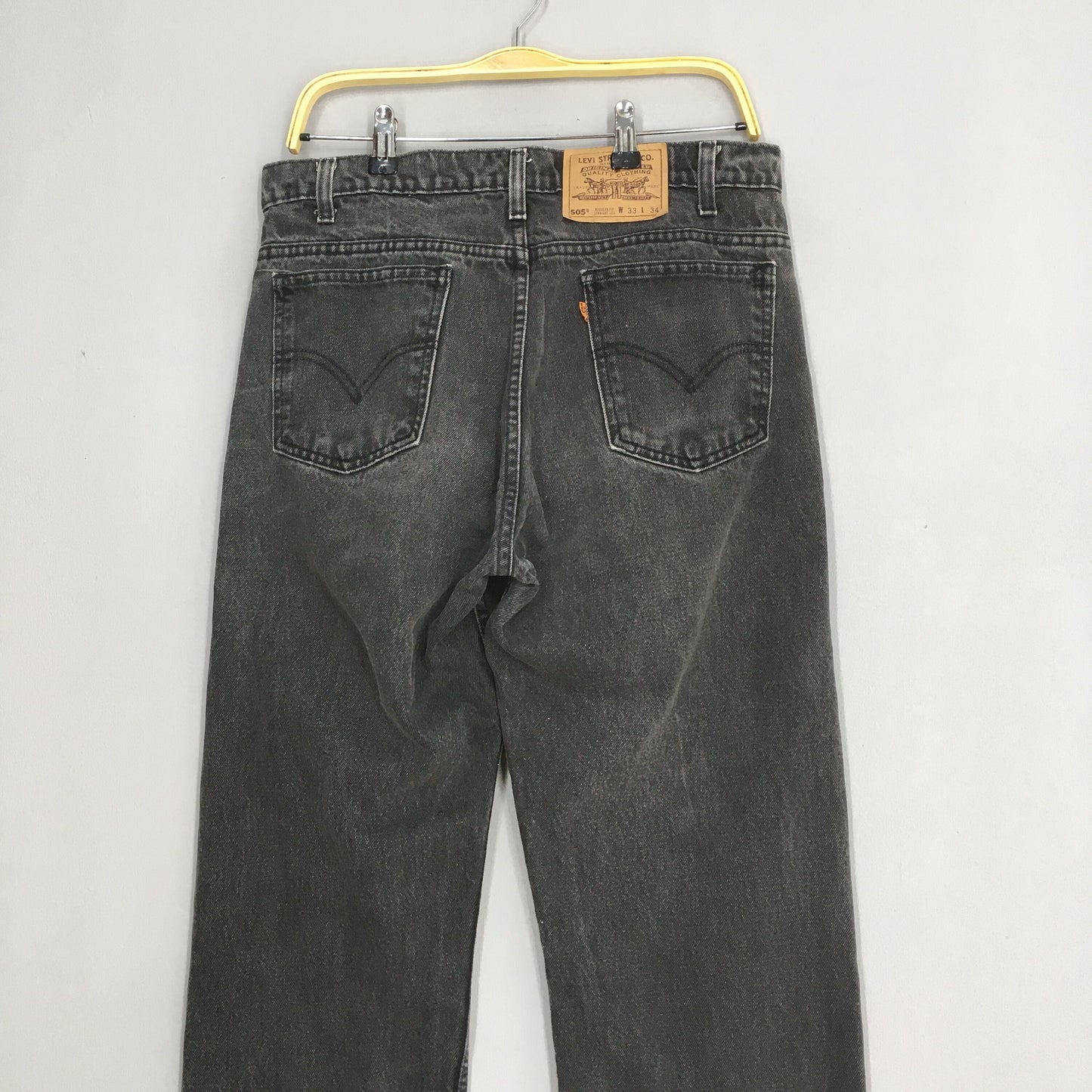 Levi's 505 Regular Fit Faded Black Jeans Size 32x35