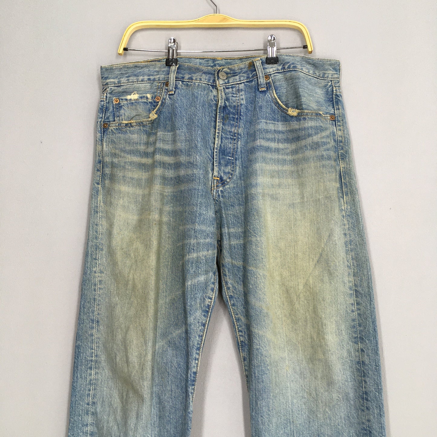 Levi's 501 Faded Dirty Jeans Distressed Denim Size 36x31