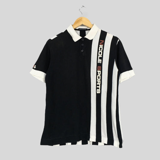 Nicole Club Sports Stripes Polo Shirt Small