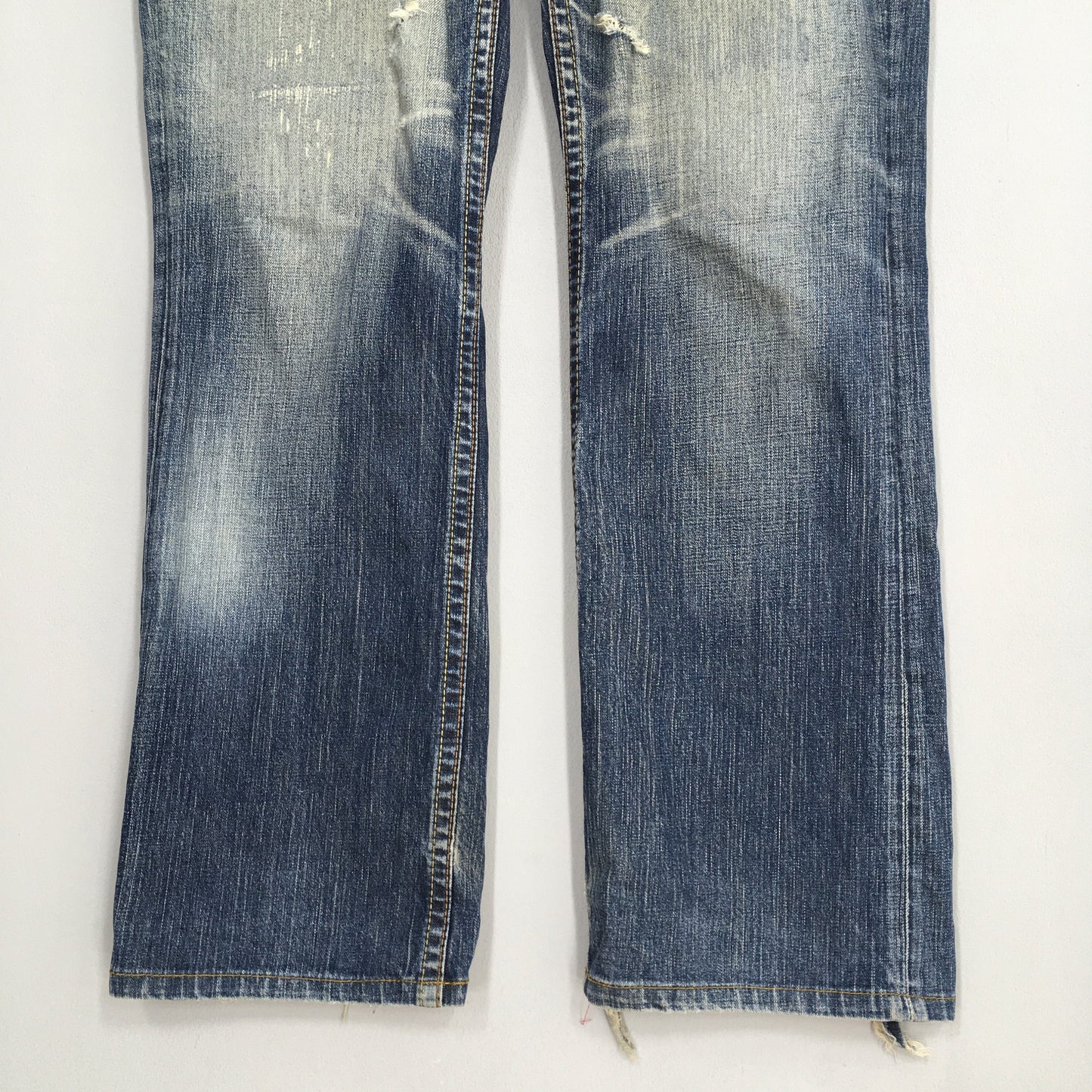 Levi's 507 Bootcut Blue Distressed Jeans Size 36x31