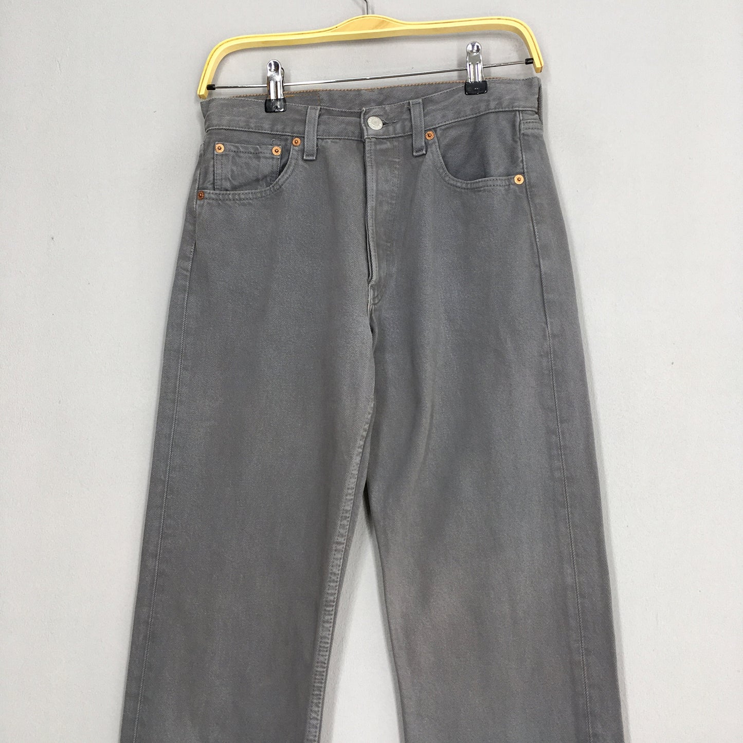 Levi's 501 Grey Overdyed Slim Fit Jeans Size 28x32