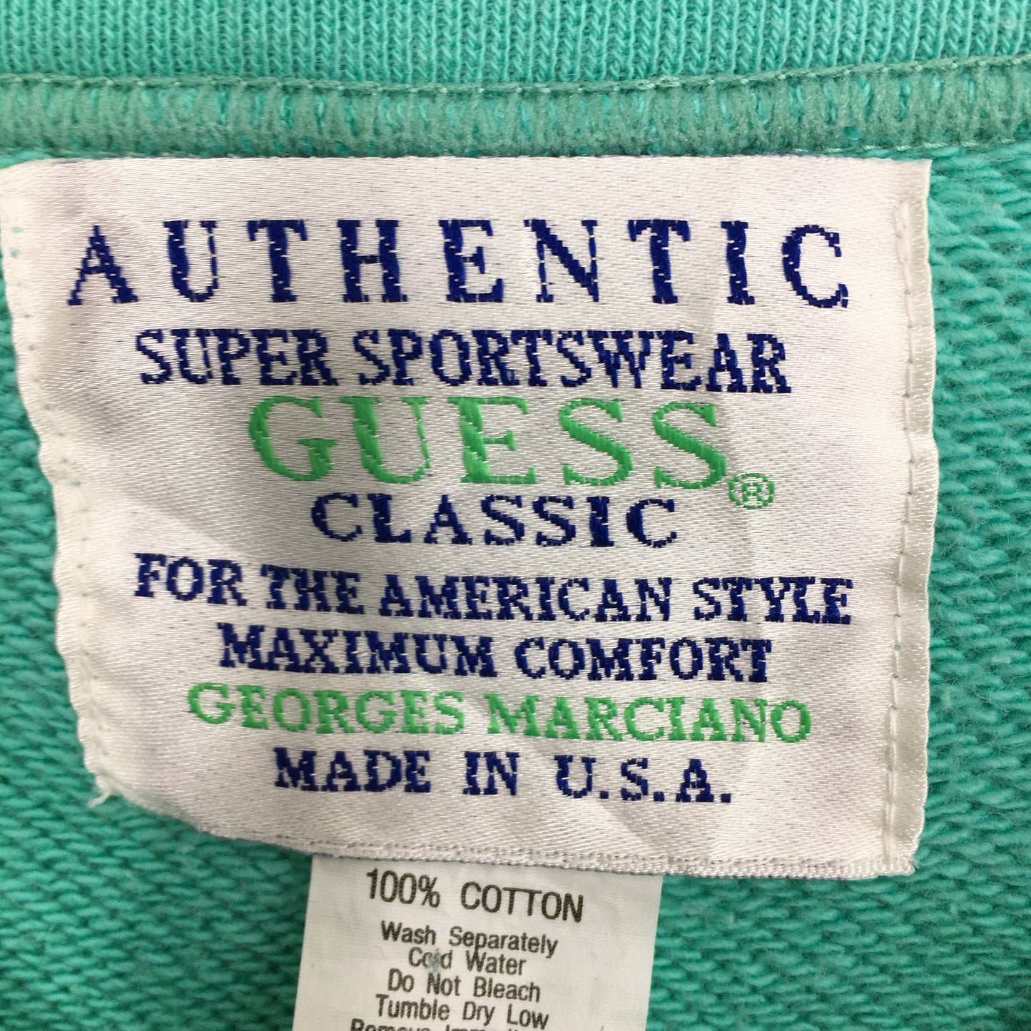 Guess Jeans Green Sweatshirt Large