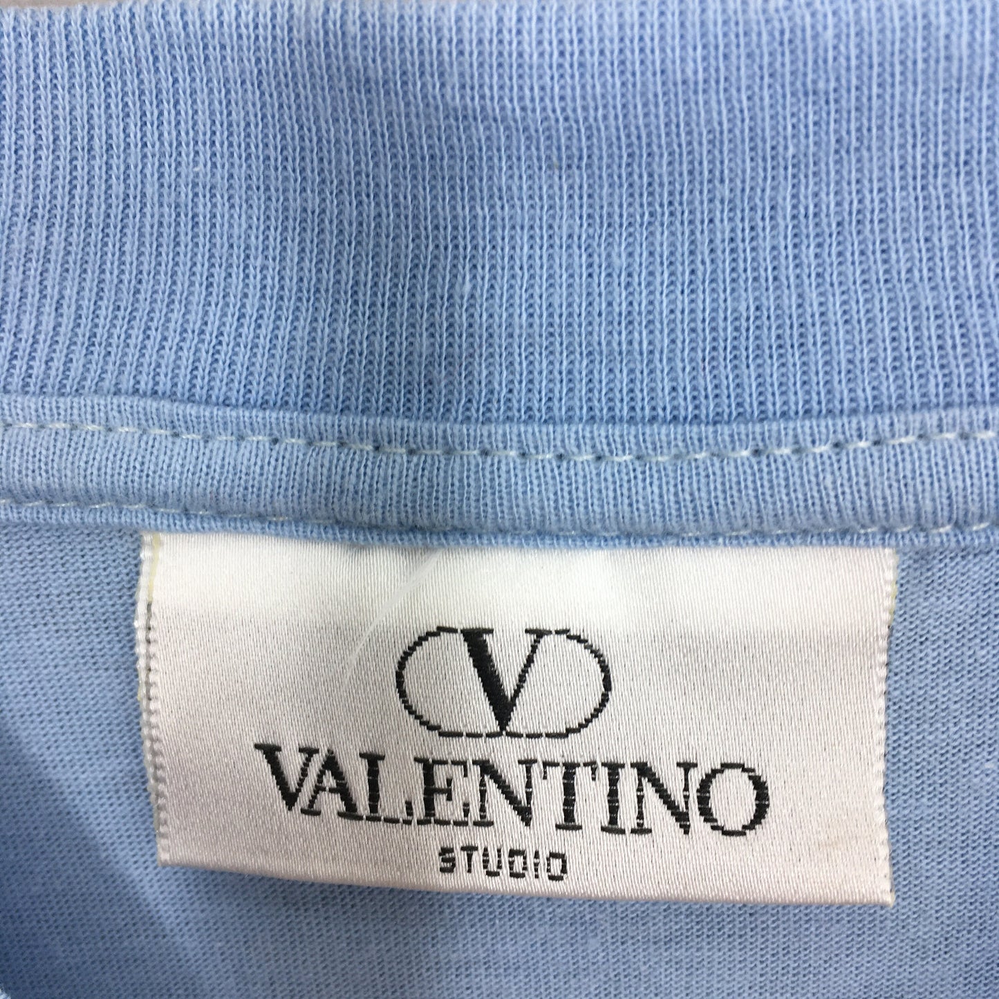 Valentino Printed Logo Blue Tshirt Medium