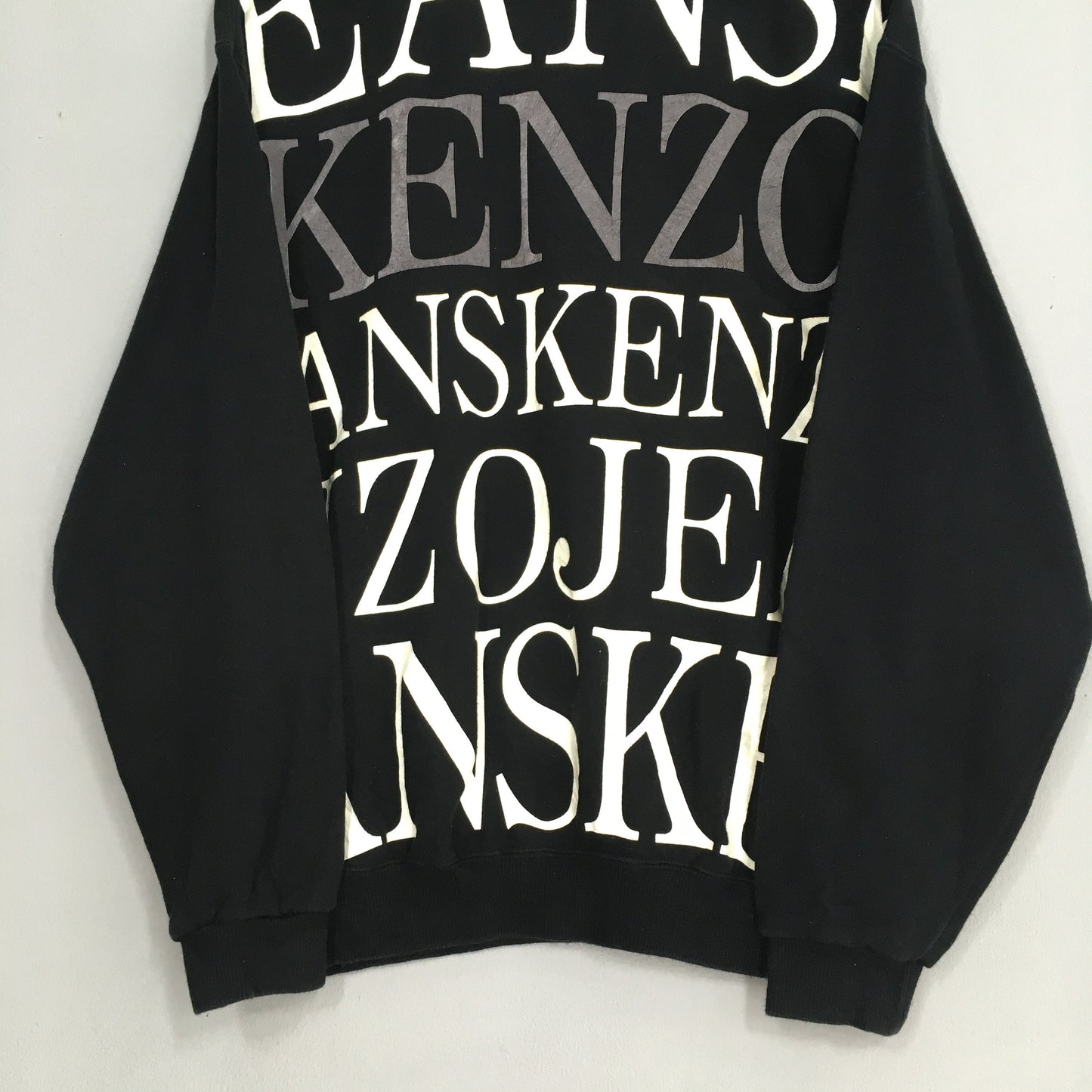 Kenzo Jeans Overprint Black Sweatshirt Large