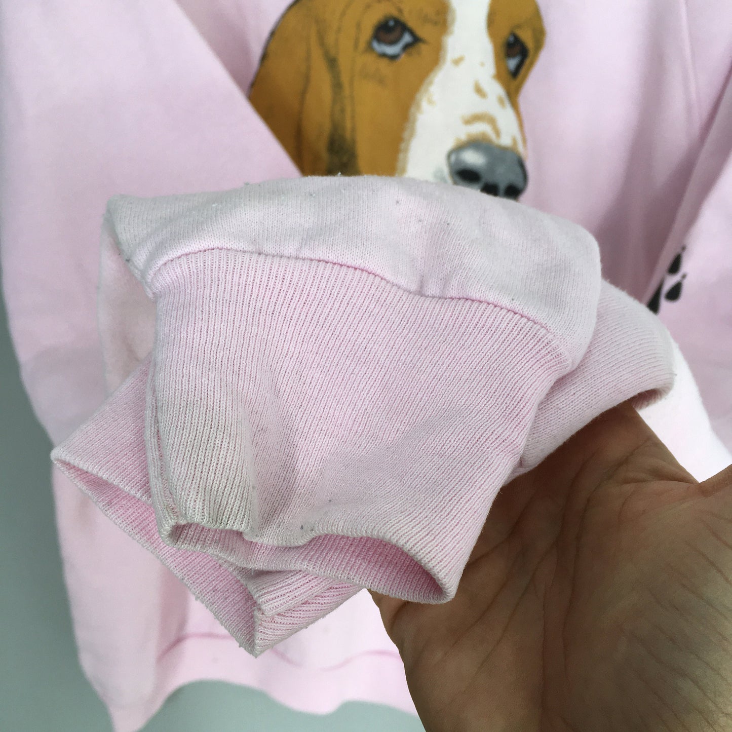 Dog Bloodhounds Printed Pink Sweatshirt XLarge