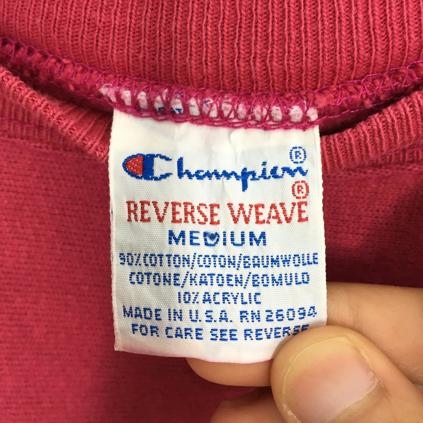 Champion Reverse Weave Pink Sweatshirt Medium