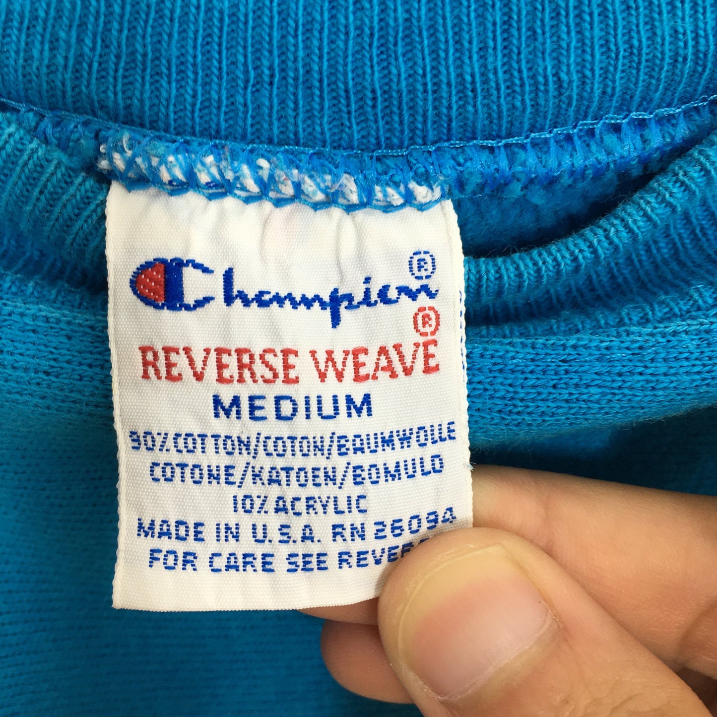 Champion Reverse Weave Ocean Blue Sweatshirt Medium