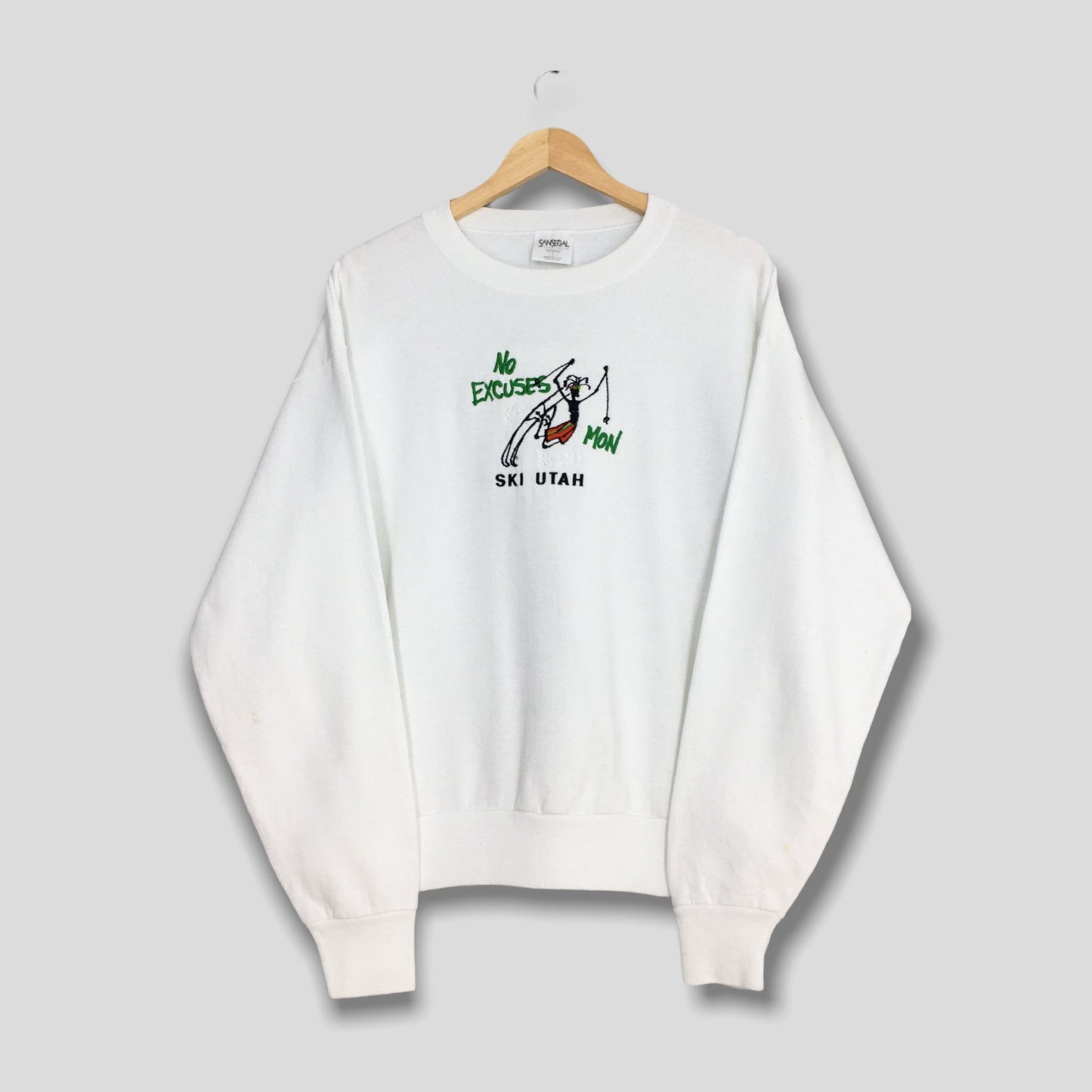 Ski Utah Usa White Sweatshirt Large