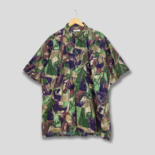 Psychedelic Hawaiian Aloha Summer Shirt XLarge