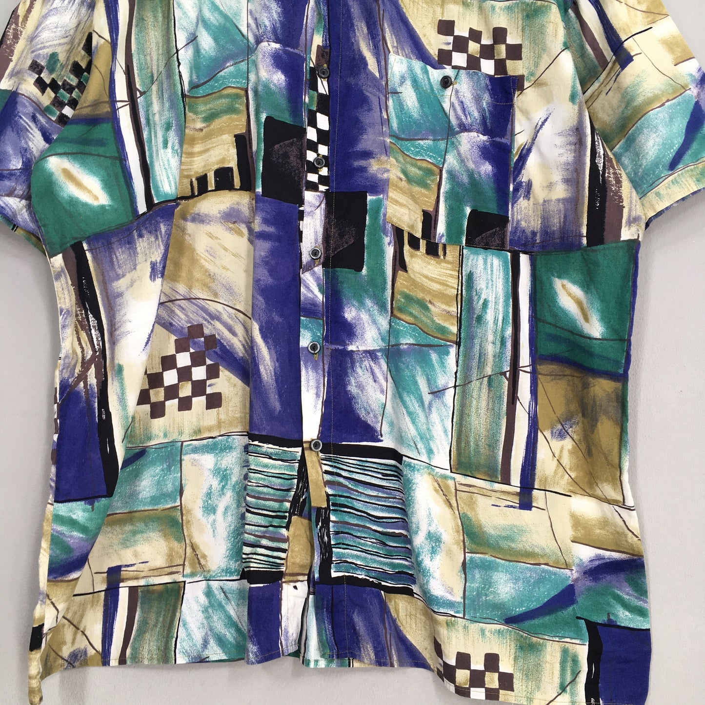 Psychedelic Hawaiian Aloha Cotton Shirt XLarge