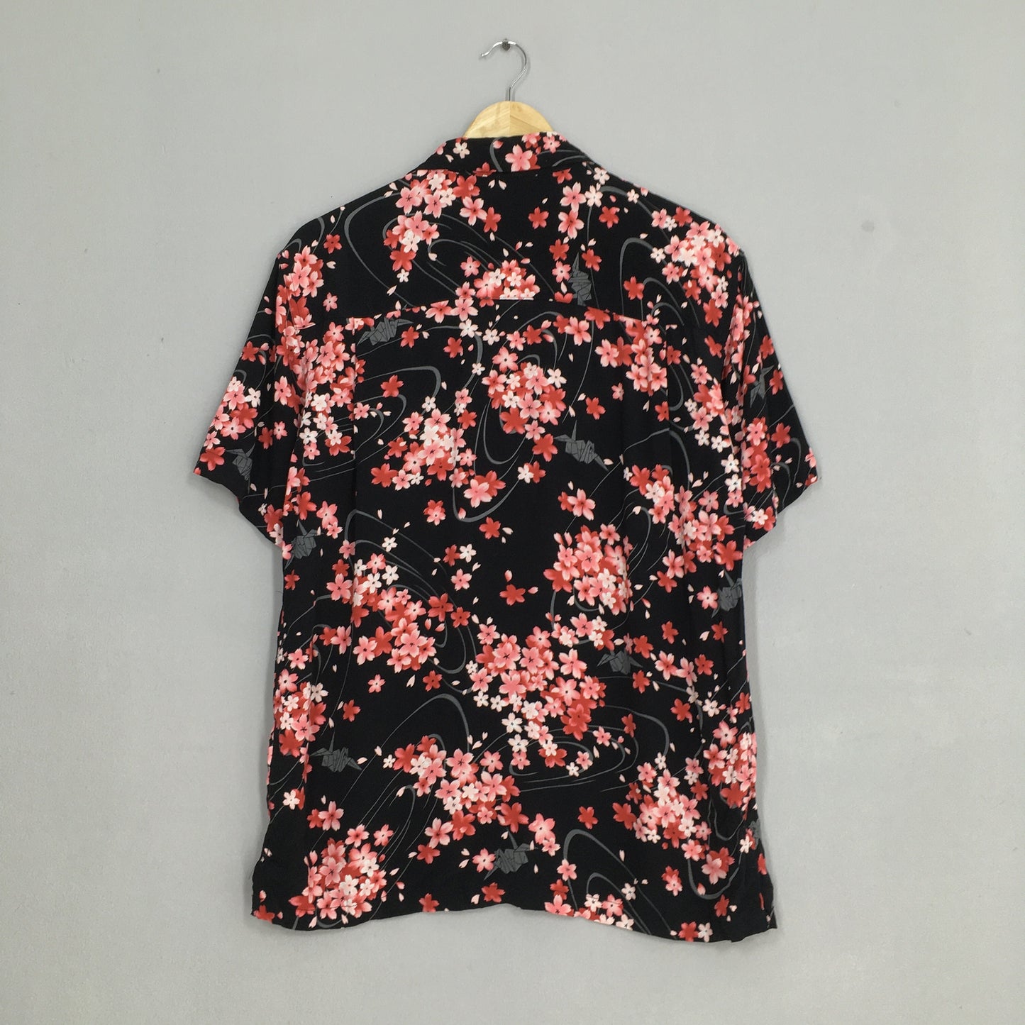 Aloha Sakura Floral Blossom Japan Rayon Shirt Large