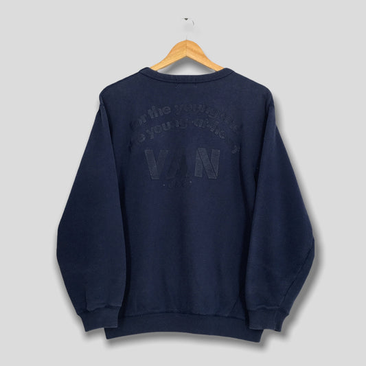 Van Jac Crewneck Sweatshirt Blue Medium