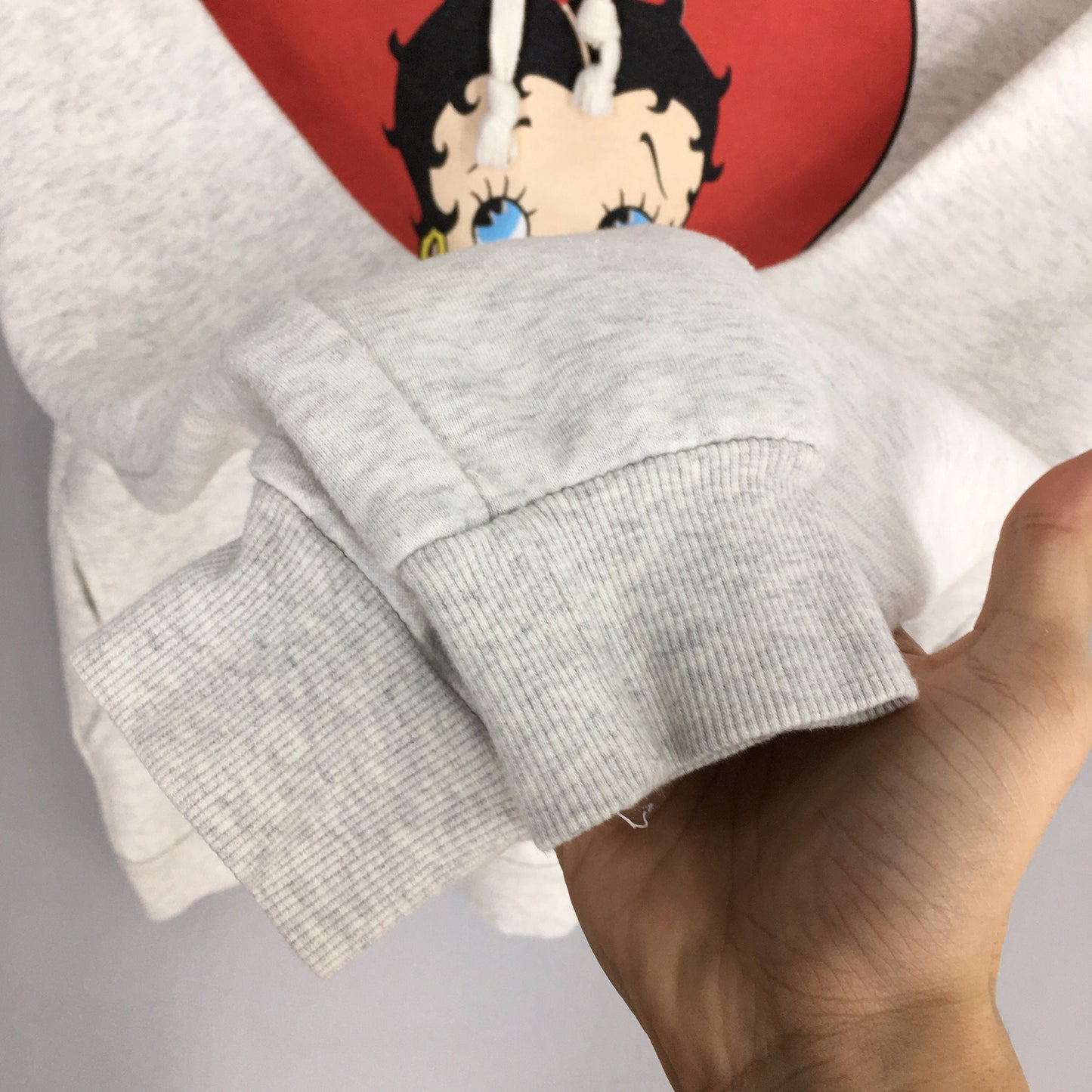 Betty Boop Sweatshirt Hoodie Women Gray Medium