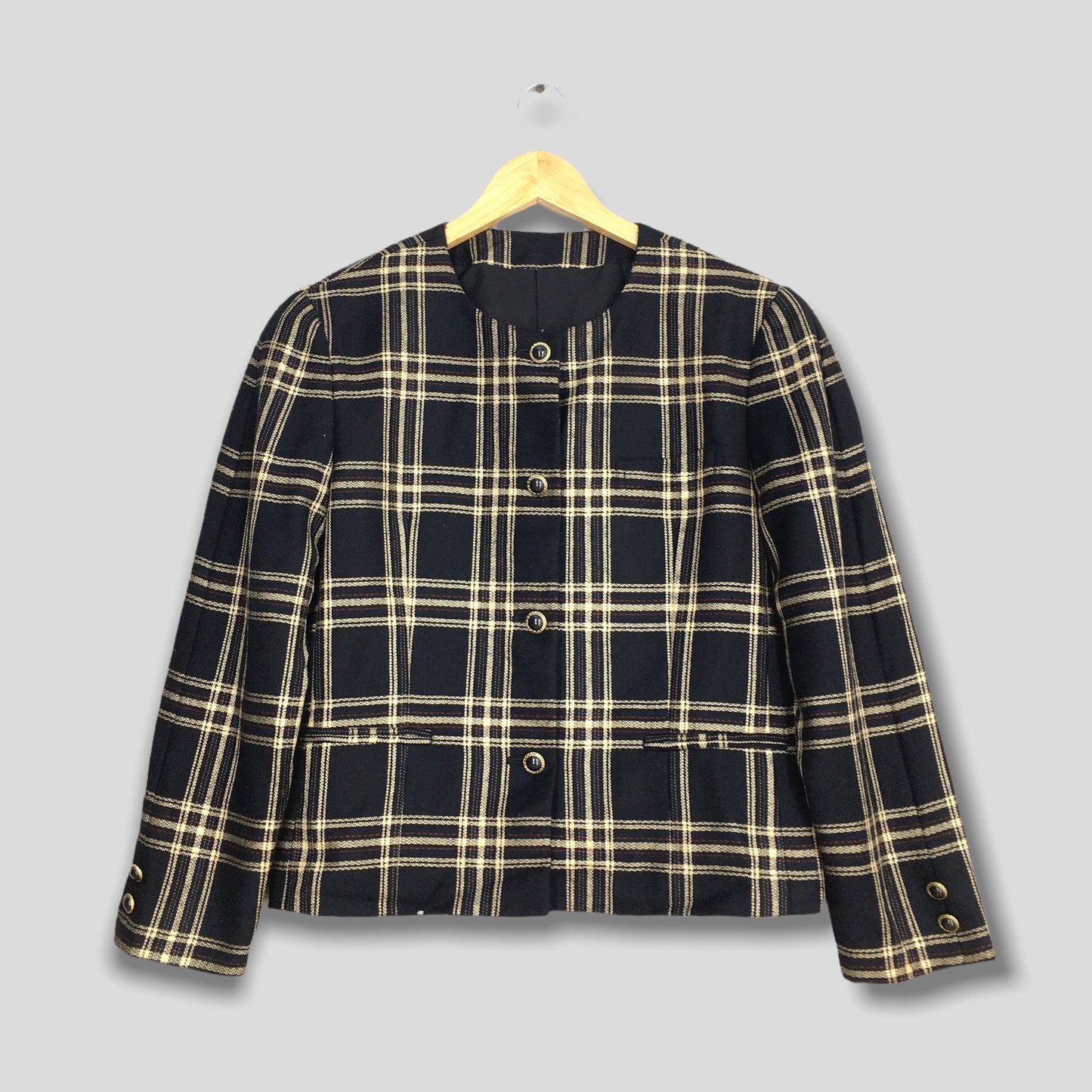 Burberrys Blouson Checkered Coat Women Small