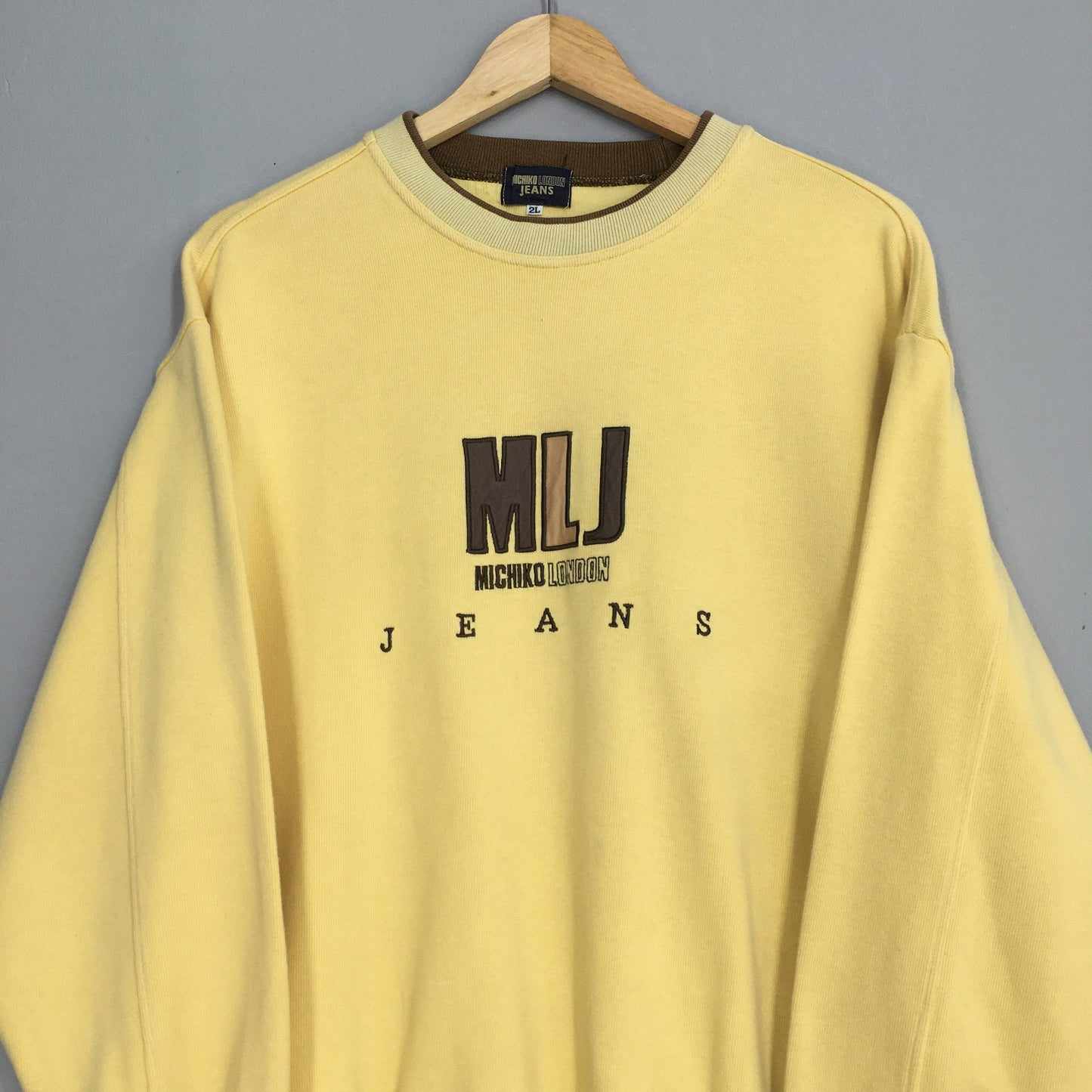 Michiko London Jeans Sweater Yellow Medium