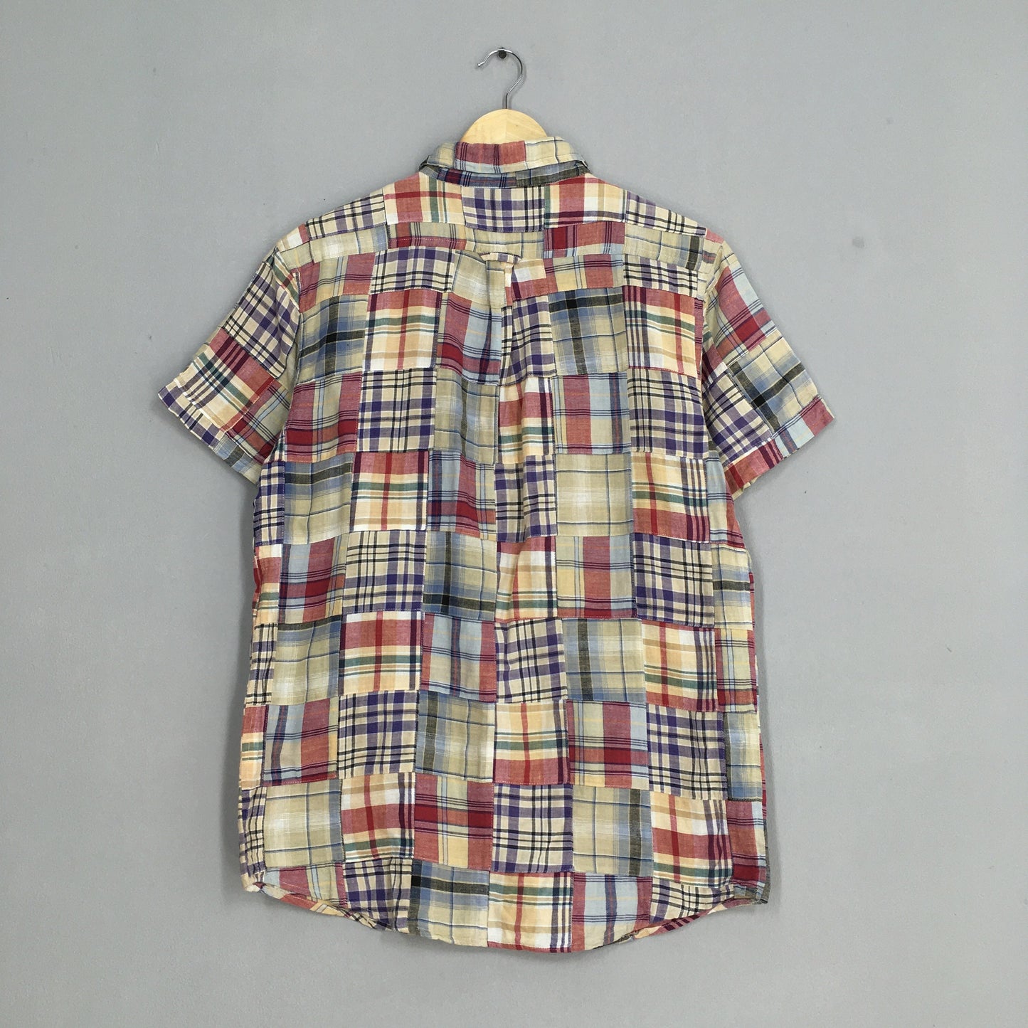 Patchwork Checkered Flannel Shirt Large