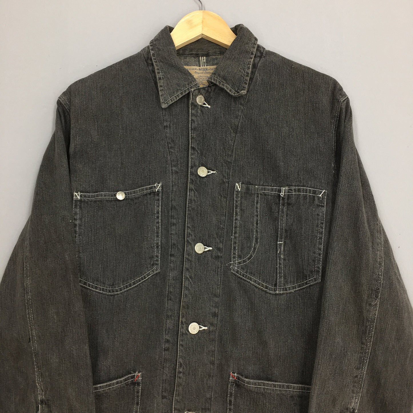 Denim Workers Black Jeans Jacket Medium