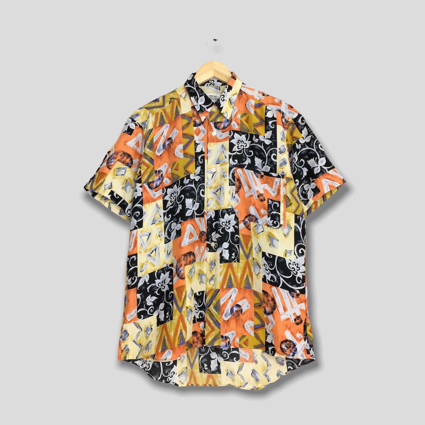 Hawaiian Abstract Polyester Shirt Medium