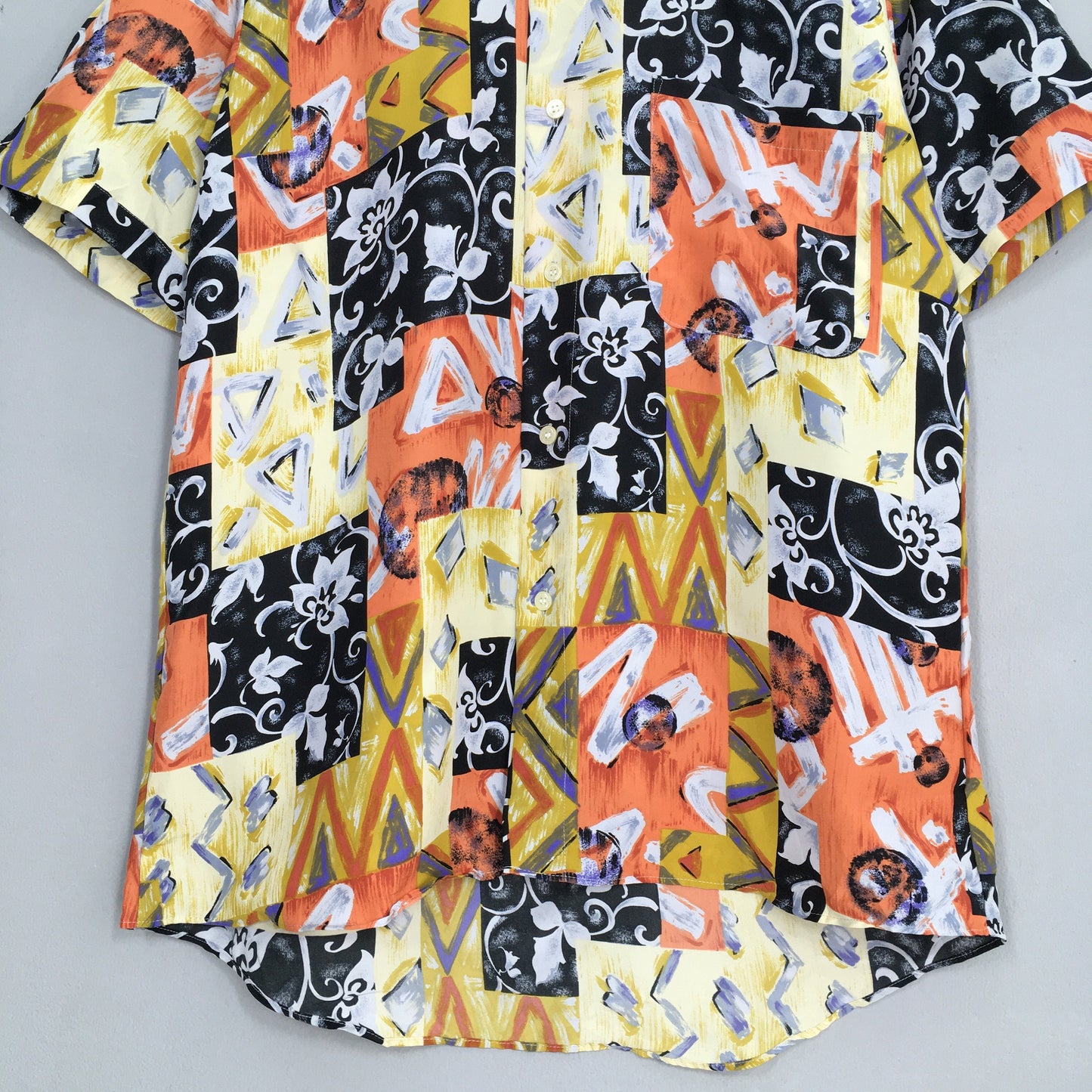 Hawaiian Abstract Polyester Shirt Medium