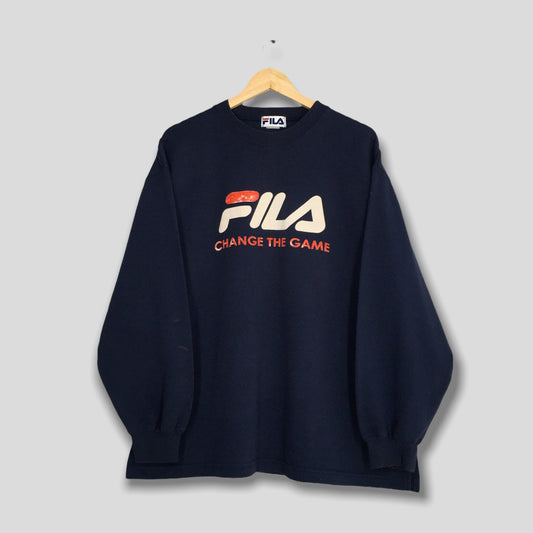 Fila Italia Pullover Sweatshirt Blue Xlarge