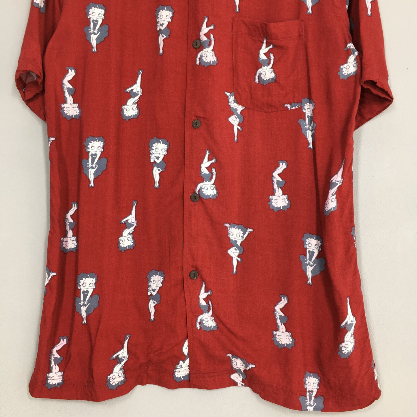 Betty Boop Sexy Cartoon Hawaii Rayon Shirt Large