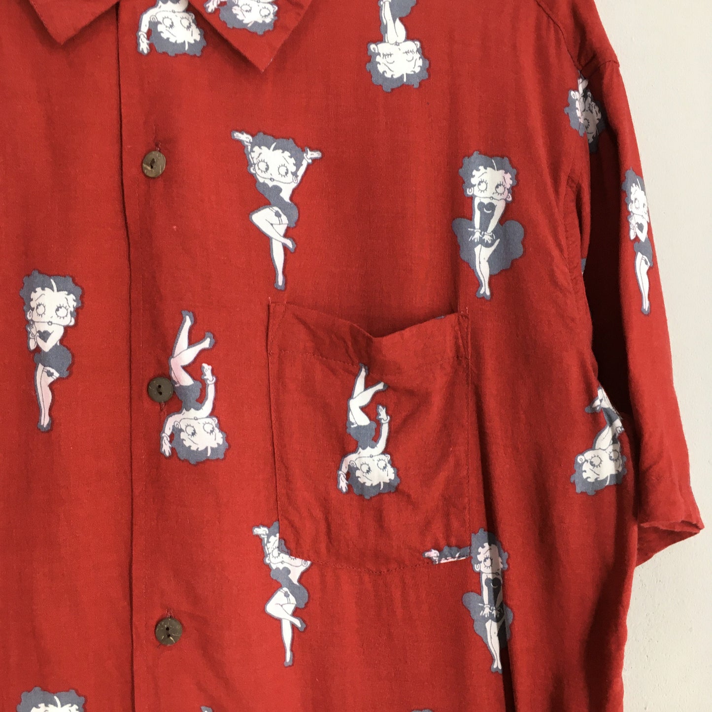 Betty Boop Sexy Cartoon Hawaii Rayon Shirt Large