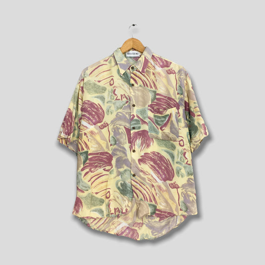 Hawaiian Aloha Abstract Rayon Shirt Medium