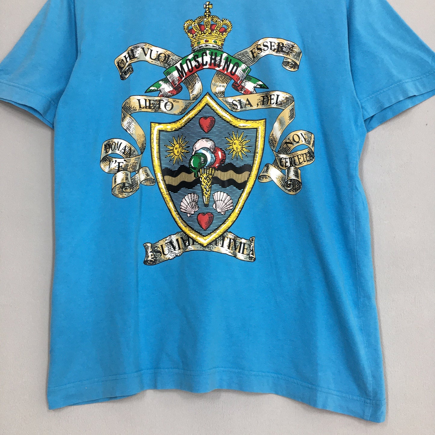 Moschino Italy Baroque Blue T shirt Medium