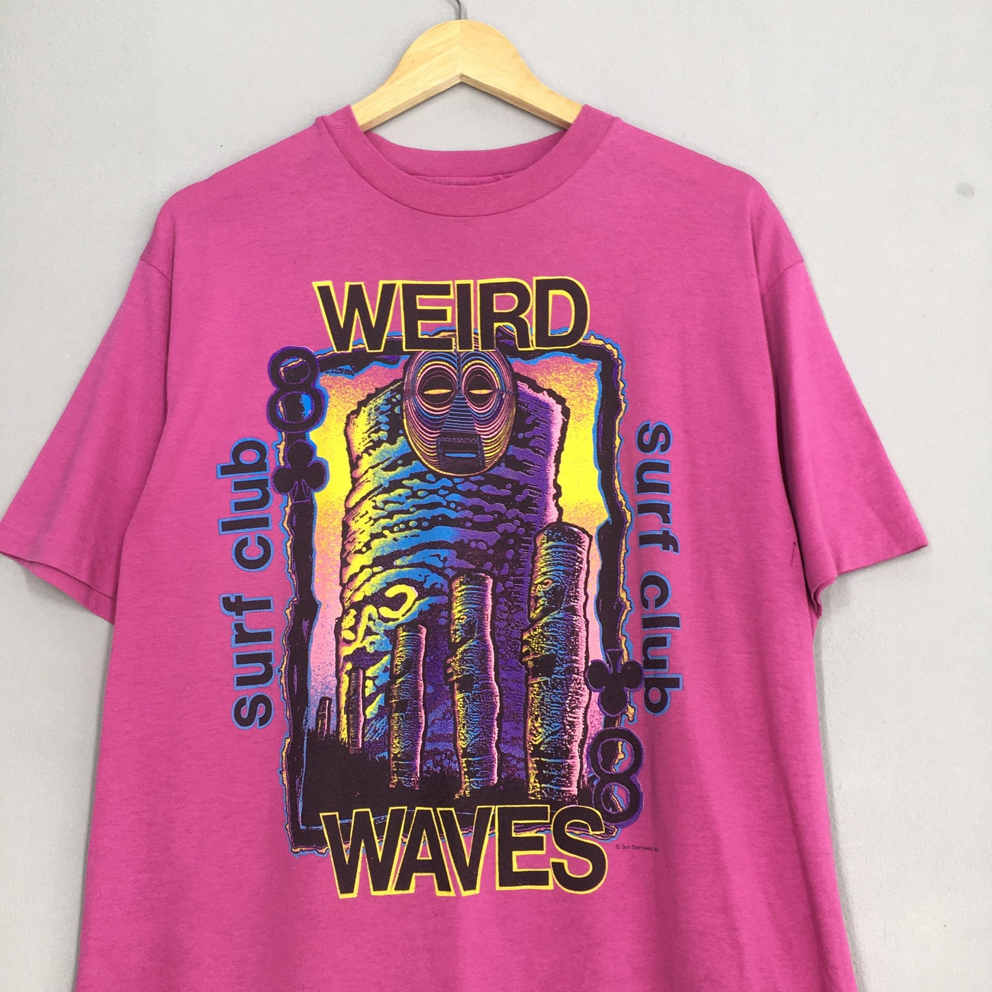 Weird Waves Surf Club Sportswear Surfing Pink T shirt